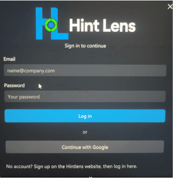 Overlay Login